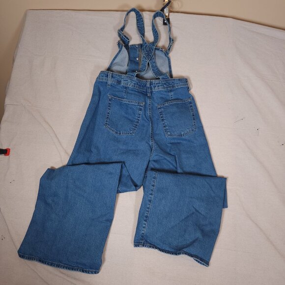 Universal Thread Denim Bib Overalls Womens 12 Jeans Wide Leg Countrycore Work - Picture 2 of 16
